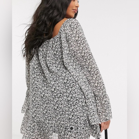 ASOS Curve flared sleeve smock floral dress US size 20 - Picture 2 of 4